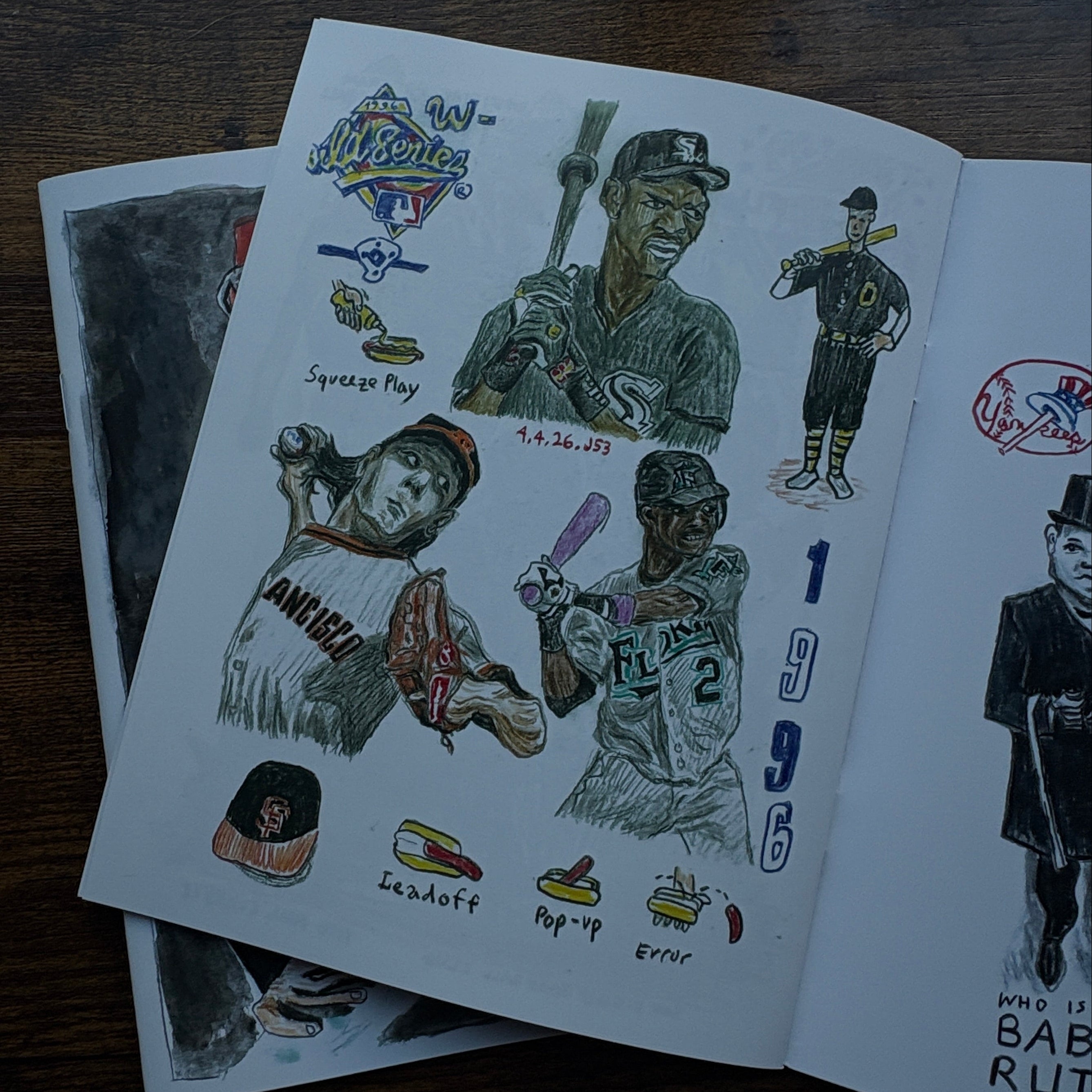 Sheet of temporary tattoos with various designs on a wooden surface